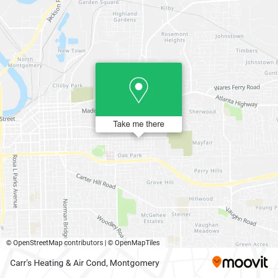 Carr's Heating & Air Cond map