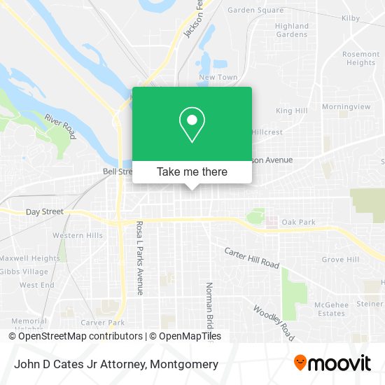 John D Cates Jr Attorney map