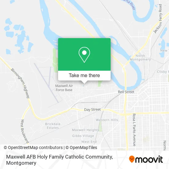 Maxwell AFB Holy Family Catholic Community map