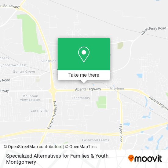 Mapa de Specialized Alternatives for Families & Youth