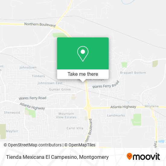 Mapa de Tienda Mexicana El Campesino