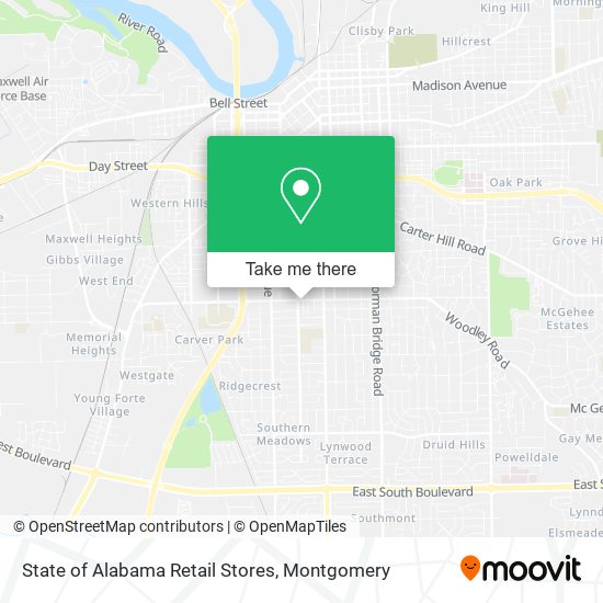 Mapa de State of Alabama Retail Stores