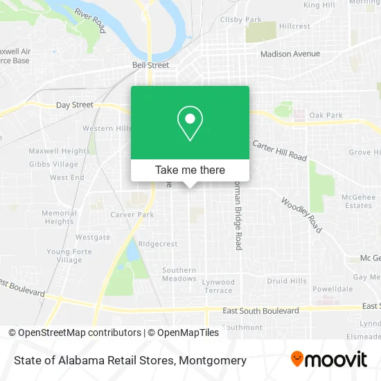 Mapa de State of Alabama Retail Stores
