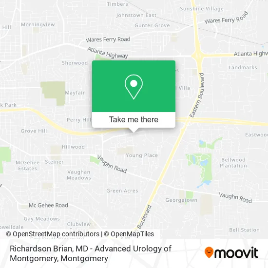 Richardson Brian, MD - Advanced Urology of Montgomery map