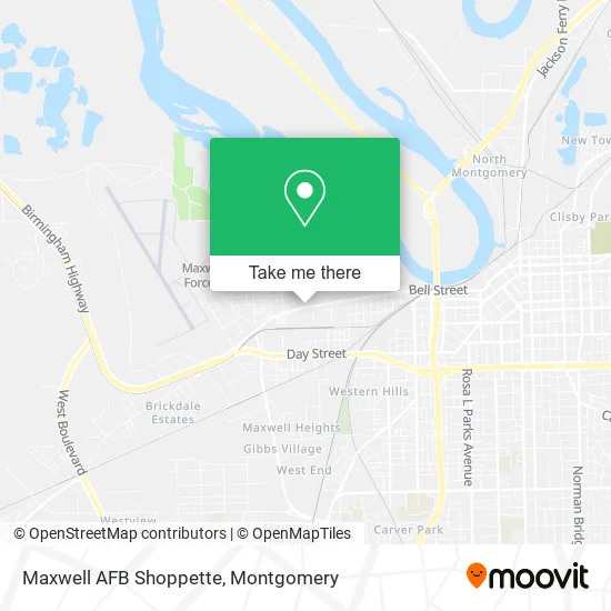 Mapa de Maxwell AFB Shoppette