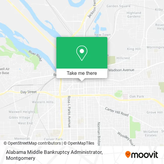 Mapa de Alabama Middle Bankruptcy Administrator