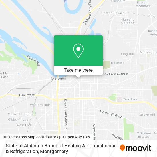 State of Alabama Board of Heating Air Conditioning & Refrigeration map
