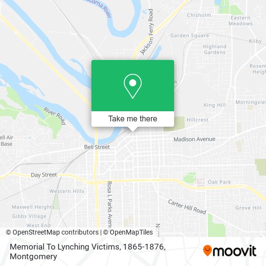 Memorial To Lynching Victims, 1865-1876 map