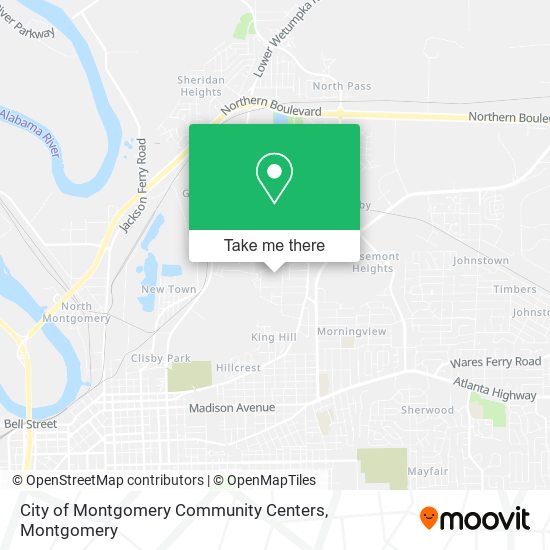 City of Montgomery Community Centers map
