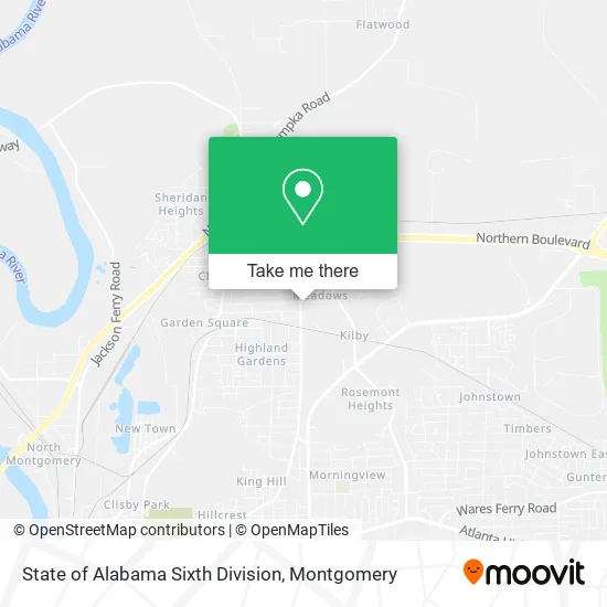 Mapa de State of Alabama Sixth Division