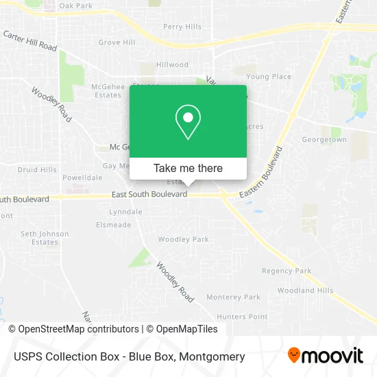 USPS Collection Box - Blue Box map