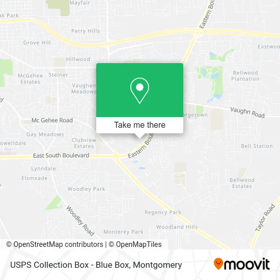 Mapa de USPS Collection Box - Blue Box