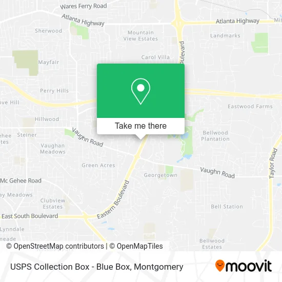 Mapa de USPS Collection Box - Blue Box