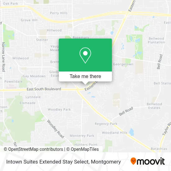 Intown Suites Extended Stay Select map