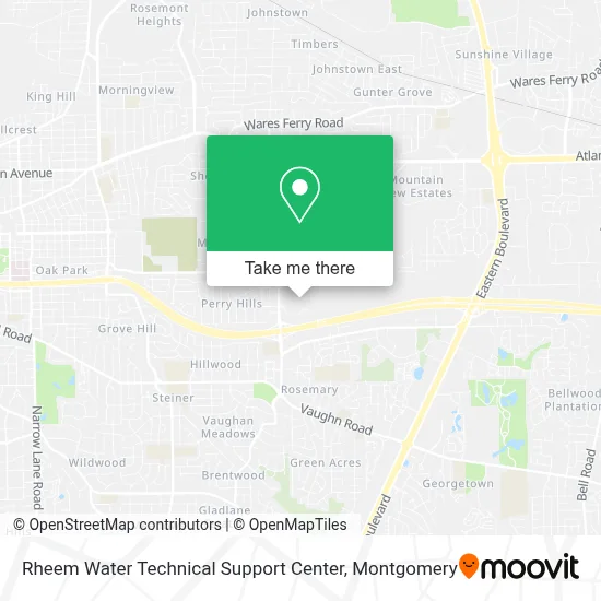 Rheem Water Technical Support Center map