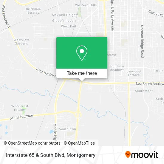 Interstate 65 & South Blvd map