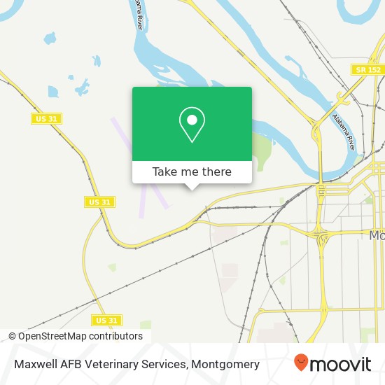 Maxwell AFB Veterinary Services map