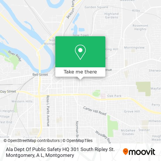 Mapa de Ala Dept Of Public Safety HQ 301 South Ripley St. Montgomery, A L