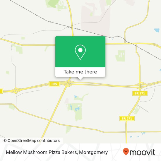 Mapa de Mellow Mushroom Pizza Bakers, 5990 Monticello Dr Montgomery, AL 36117