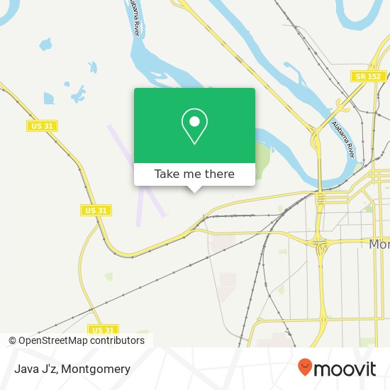 Mapa de Java J'z, 131 W Shumacher Ave Montgomery, AL 36112