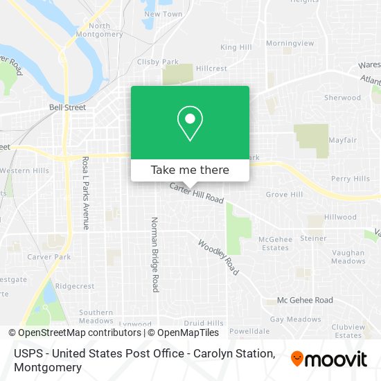 Mapa de USPS - United States Post Office - Carolyn Station