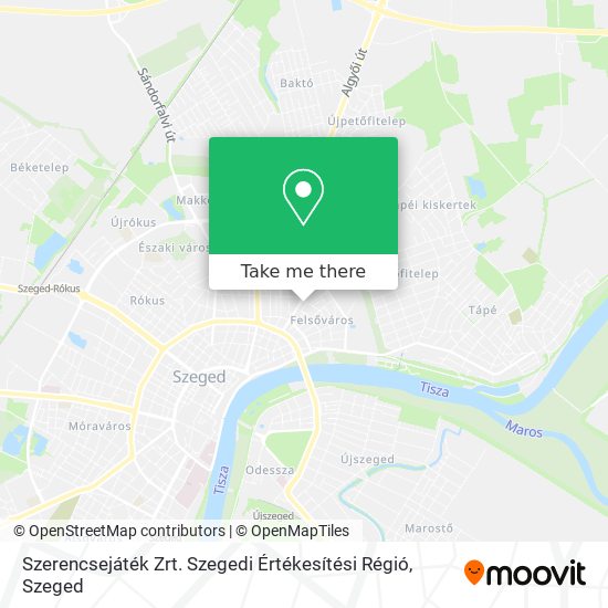Szerencsejáték Zrt. Szegedi Értékesítési Régió map