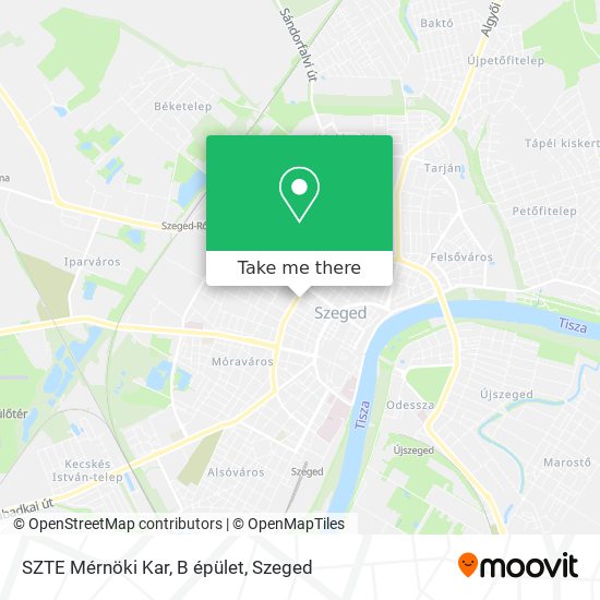 SZTE Mérnöki Kar, B épület map
