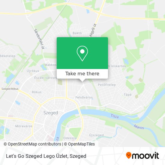 Let's Go Szeged Lego Üzlet map