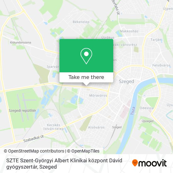 SZTE Szent-Györgyi Albert Klinikai központ Dávid gyógyszertár map