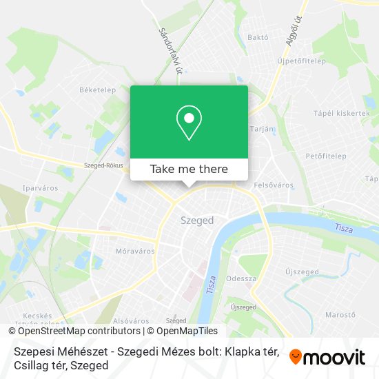Szepesi Méhészet - Szegedi Mézes bolt: Klapka tér, Csillag tér map