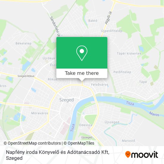 Napfény iroda Könyvelő és Adótanácsadó Kft map