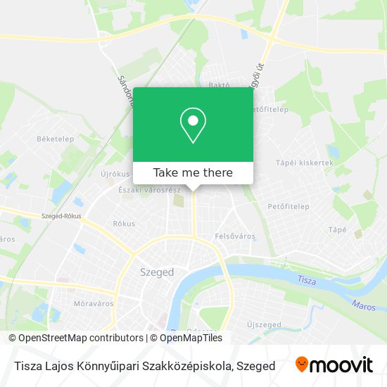 Tisza Lajos Könnyűipari Szakközépiskola map