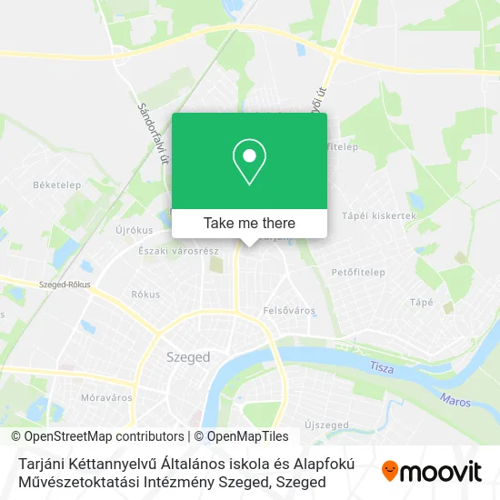 Tarjáni Kéttannyelvű Általános iskola és Alapfokú Művészetoktatási Intézmény Szeged map