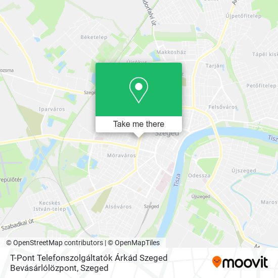T-Pont Telefonszolgáltatók Árkád Szeged Bevásárlólözpont map