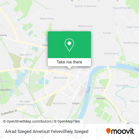 Árkád Szeged Ametiszt Felvevőhely map