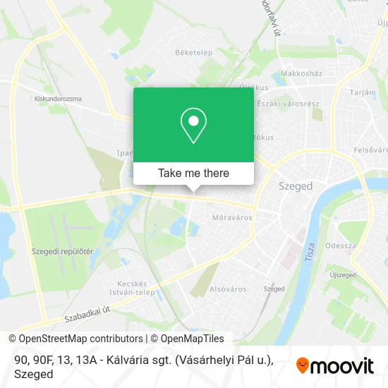 90, 90F, 13, 13A - Kálvária sgt. (Vásárhelyi Pál u.) map