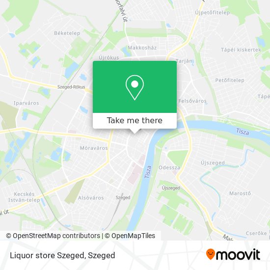 Liquor store Szeged map