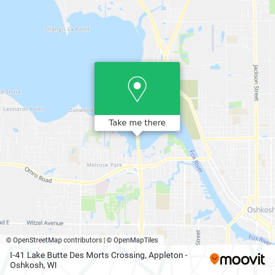 I-41 Lake Butte Des Morts Crossing map