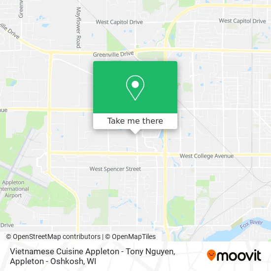Vietnamese Cuisine Appleton - Tony Nguyen map