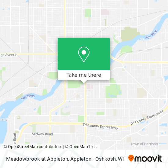 Meadowbrook at Appleton map
