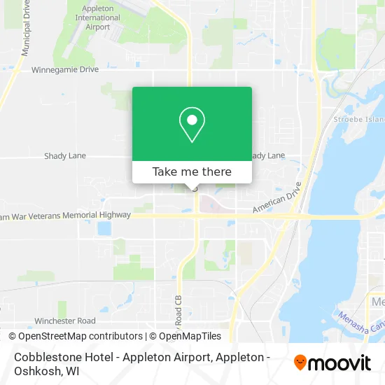 Cobblestone Hotel - Appleton Airport map
