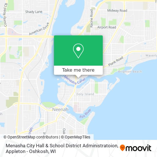 Menasha City Hall & School District Administratoion map