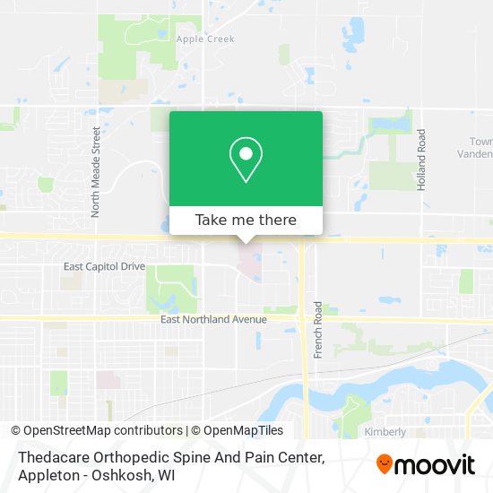 Mapa de Thedacare Orthopedic Spine And Pain Center