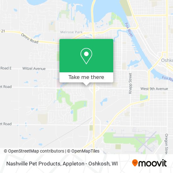 Mapa de Nashville Pet Products