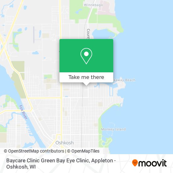 Mapa de Baycare Clinic Green Bay Eye Clinic