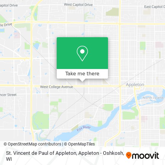 St. Vincent de Paul of Appleton map