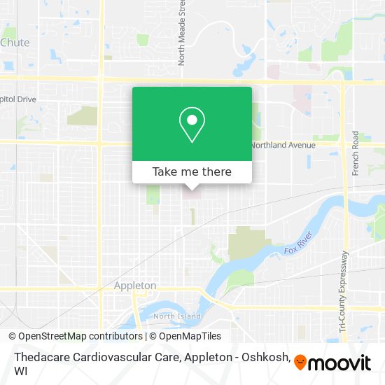 Thedacare Cardiovascular Care map