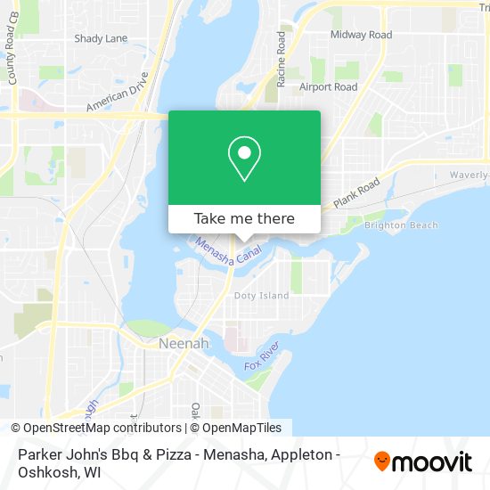 Mapa de Parker John's Bbq & Pizza - Menasha