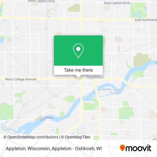 Mapa de Appleton, Wisconsin