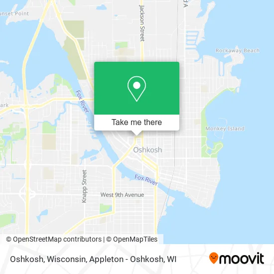 Mapa de Oshkosh, Wisconsin